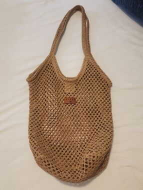 Knit Market Tote Bag in Tan